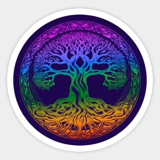 Tree of Life Celtic Colorful Rainbow Graphic Sticker